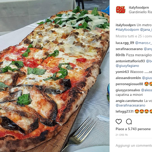 «Un metro sopra il cielo»: Italy Food Porn consiglia la pizza del Giardiniello di Minori