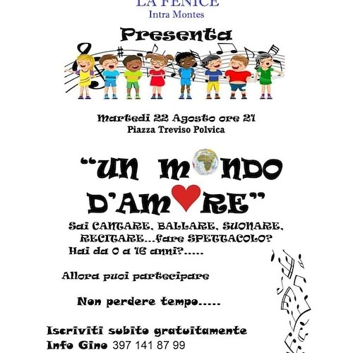 "Un Mondo d'Amore": 22 agosto a Tramonti una serata dedicata al talento di bambini e ragazzi