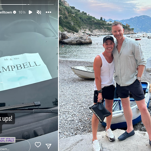 Vacanza romantica in Costa d'Amalfi per il cantante Anthony Callea e l'attore Tim Campbell 