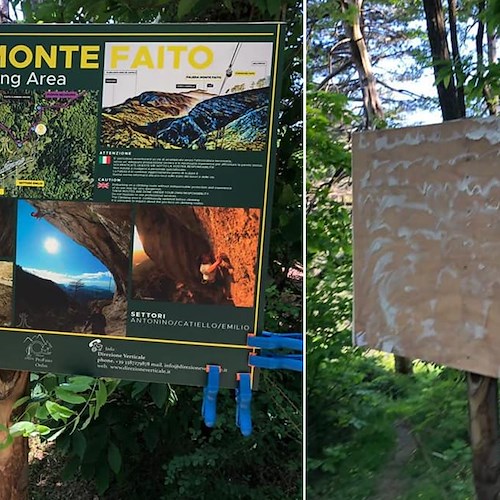 Vandalizzata la Climbing Area di Monte Faito, Direzione Verticale: «Il dispetto non lo fate a noi, ma agli arrampicatori»