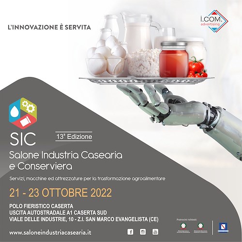 Venerdì a Caserta si inaugura il Salone Industria Casearia e Conserviera