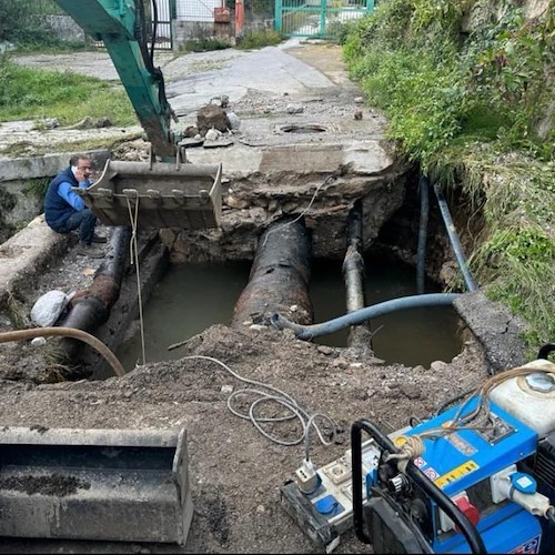 Vietri sul Mare, collasso improvviso condotta adduttrice “Costiera Amalfitana”