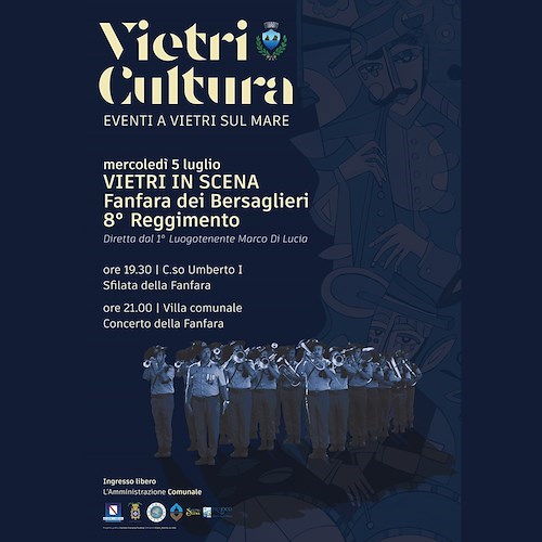 Vietri sul Mare. Il 5 luglio sfilata e concerto della Fanfara dei Bersaglieri 