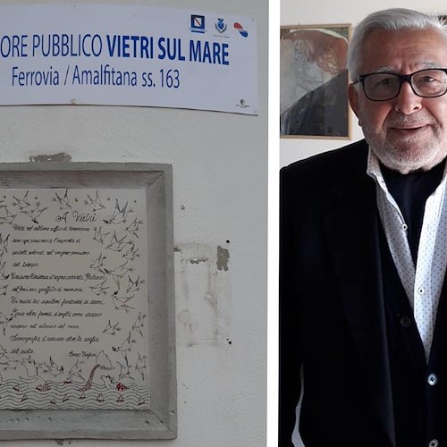 Vincenzo Tafuri dedica una poesia a Vietri sul Mare, sabato 1° ottobre inaugurazione piastra ceramica