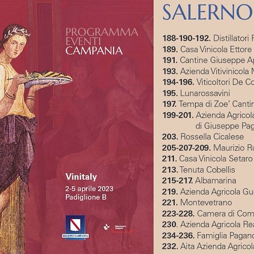 Vinitaly 2023, Campania del Vino protagonista con 250 aziende: spazio anche al Costa d'Amalfi DOC