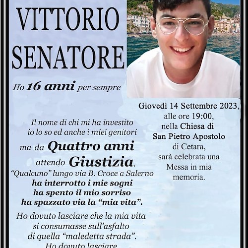 Vittorio Senatore ha 16 anni per sempre