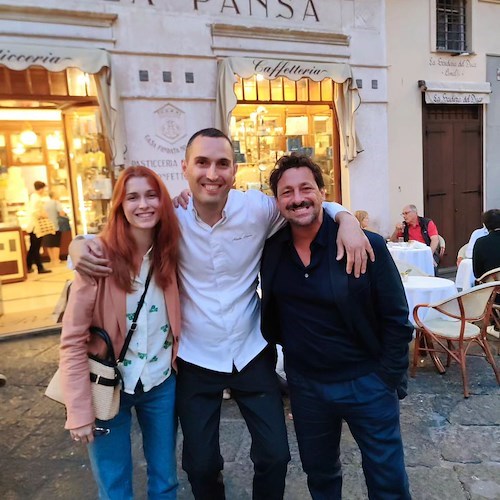 Jari Gugliucci and Silvia Mazzieri in Amalfi to celebrate Greta's first birthday