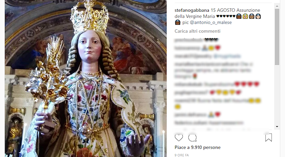 Nel 2016 l'omaggio social di Stefano Gabbana a Santa Maria a Mare su Instagram