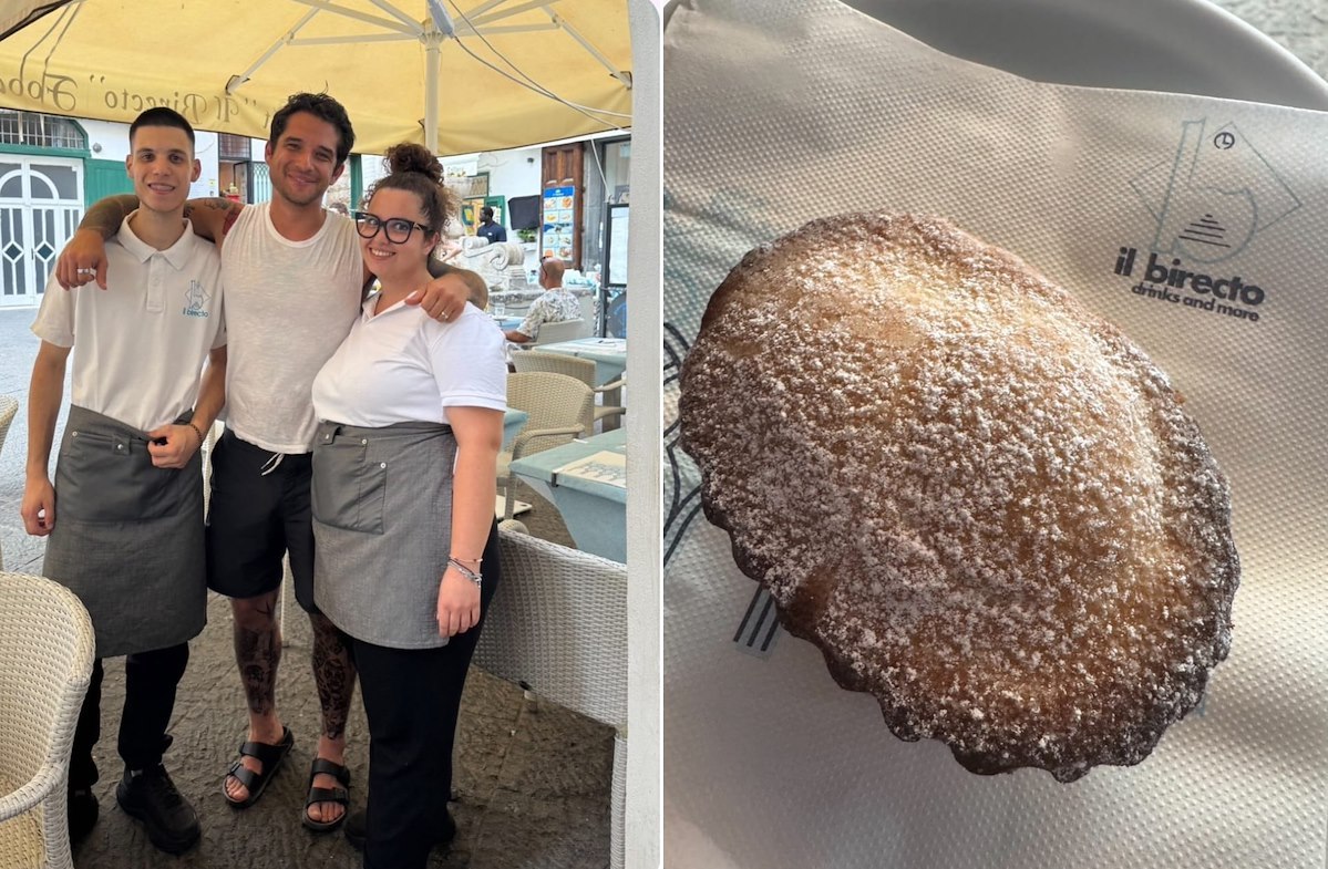 Tyler Posey ad Atrani: pranzo al Bistrot Birecto e assaggio del pasticciotto atranese