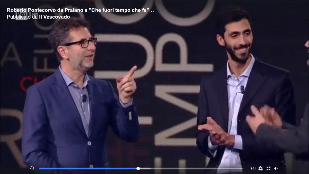 Il Vescovado Roberto Pontecorvo in TV da Fabio Fazio giovane